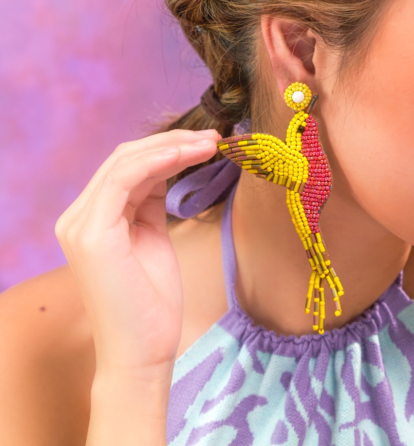 Yellow Hummingbird Earrings